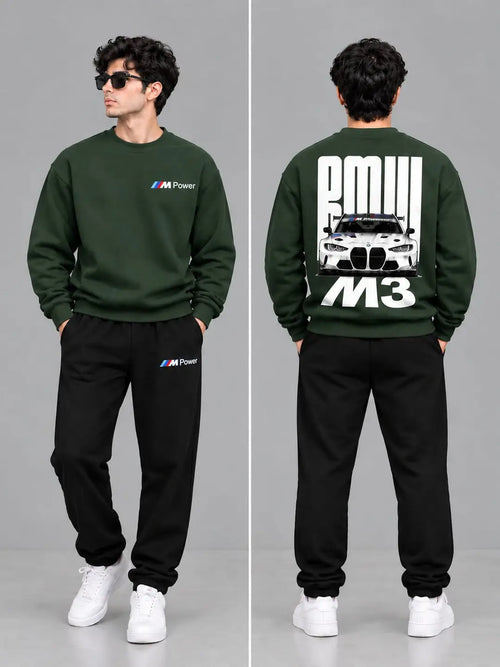 Men’s Green M Power Sweatshirt & Trouser Set