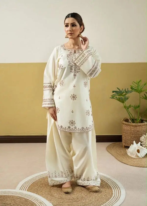 2 Pcs Women's Unstitched Embroidered Suit