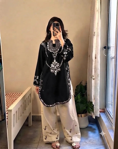 2 Pcs Women's Unstitched Embroidered Suit