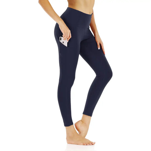 Women High-Waisted Yoga Leggings Black Durable Stylish
