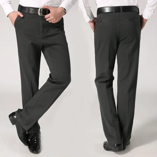 Men Loose Fit Cotton Pants Khaki Black Autumn Winter