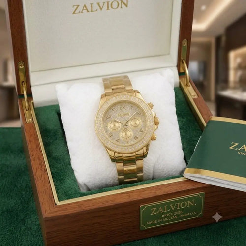 Women's Golden Chain Watch Round Dial
