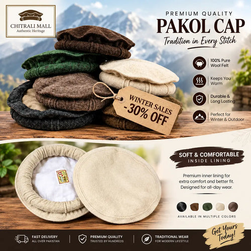Premium Pure Wool Chitrali Pakool