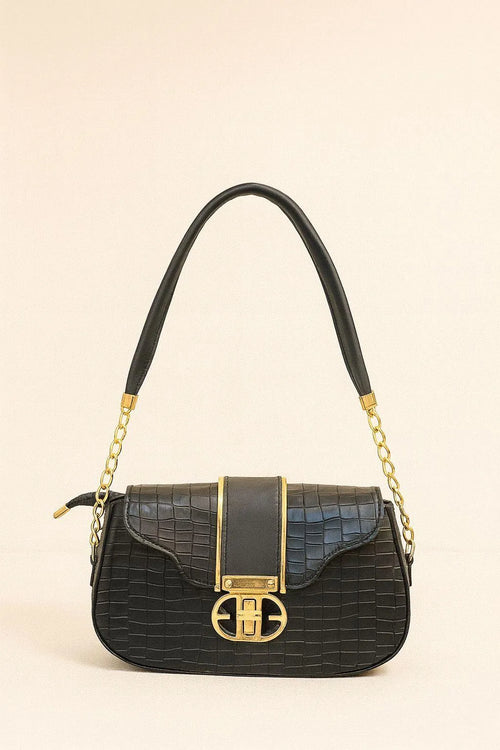Women's Leather Crossbody Bag Black White Maroon Yellow Medium