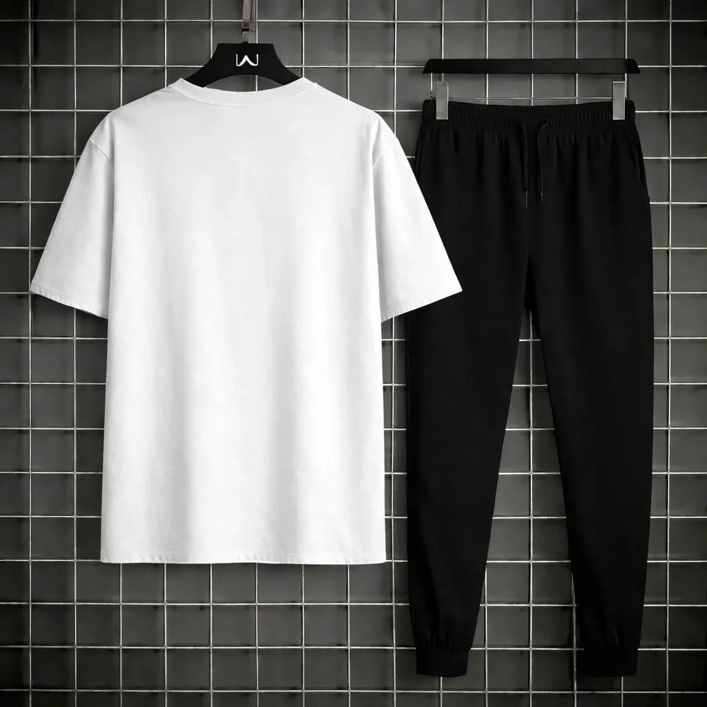 BMW Printed Track Suit White Black Men Polyester