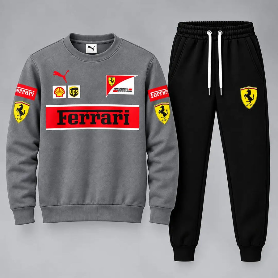 Ferrari Printed Grey Sweatshirt – Men’s Premium Casual Wear
