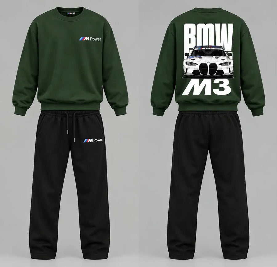 Men’s Green M Power Sweatshirt & Trouser Set