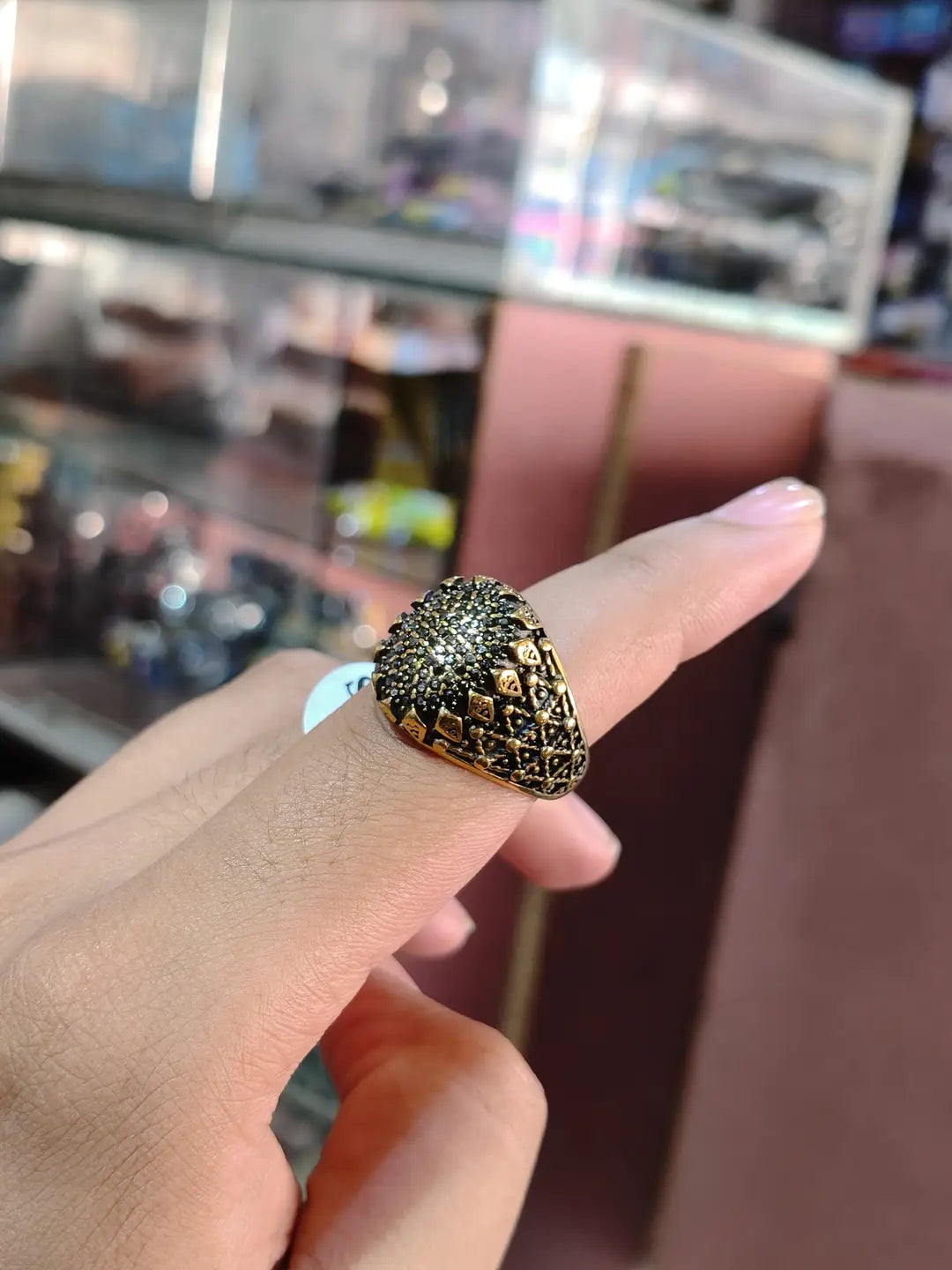 Turkish Design Gold Plated Men's Ring Stainless Steel