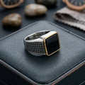 Turkish Design Silver Plated Men's Ring Stainless Steel