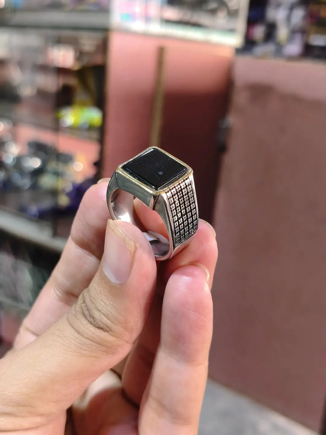 Turkish Design Silver Plated Men's Ring Stainless Steel