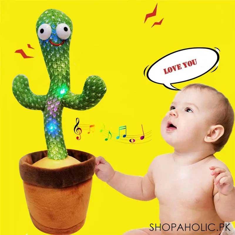 Dancing Cactus Plush Toy Green Brown Kids Room Decor