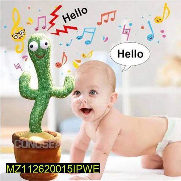 Dancing Cactus Plush Toy Green Brown Kids Room Decor