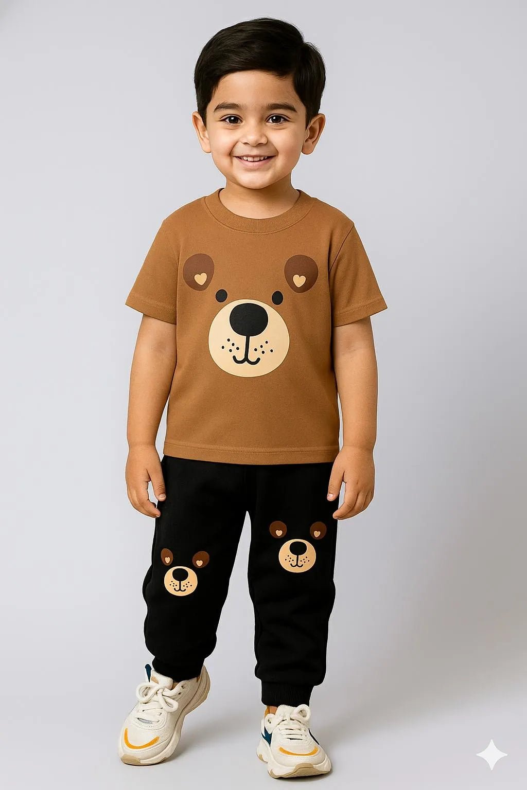 Kids Printed Tracksuit Brown Polyester 9-10Yrs