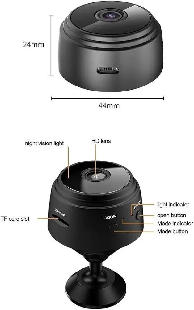 Mini 360° Tilt Camera Black ABS