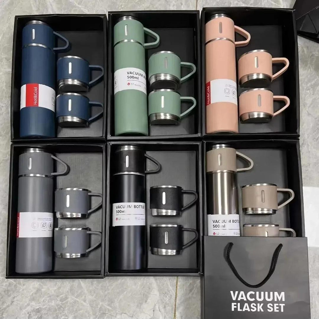 Vacuum Flask Set 4-Piece Stainless Steel Hot Cold