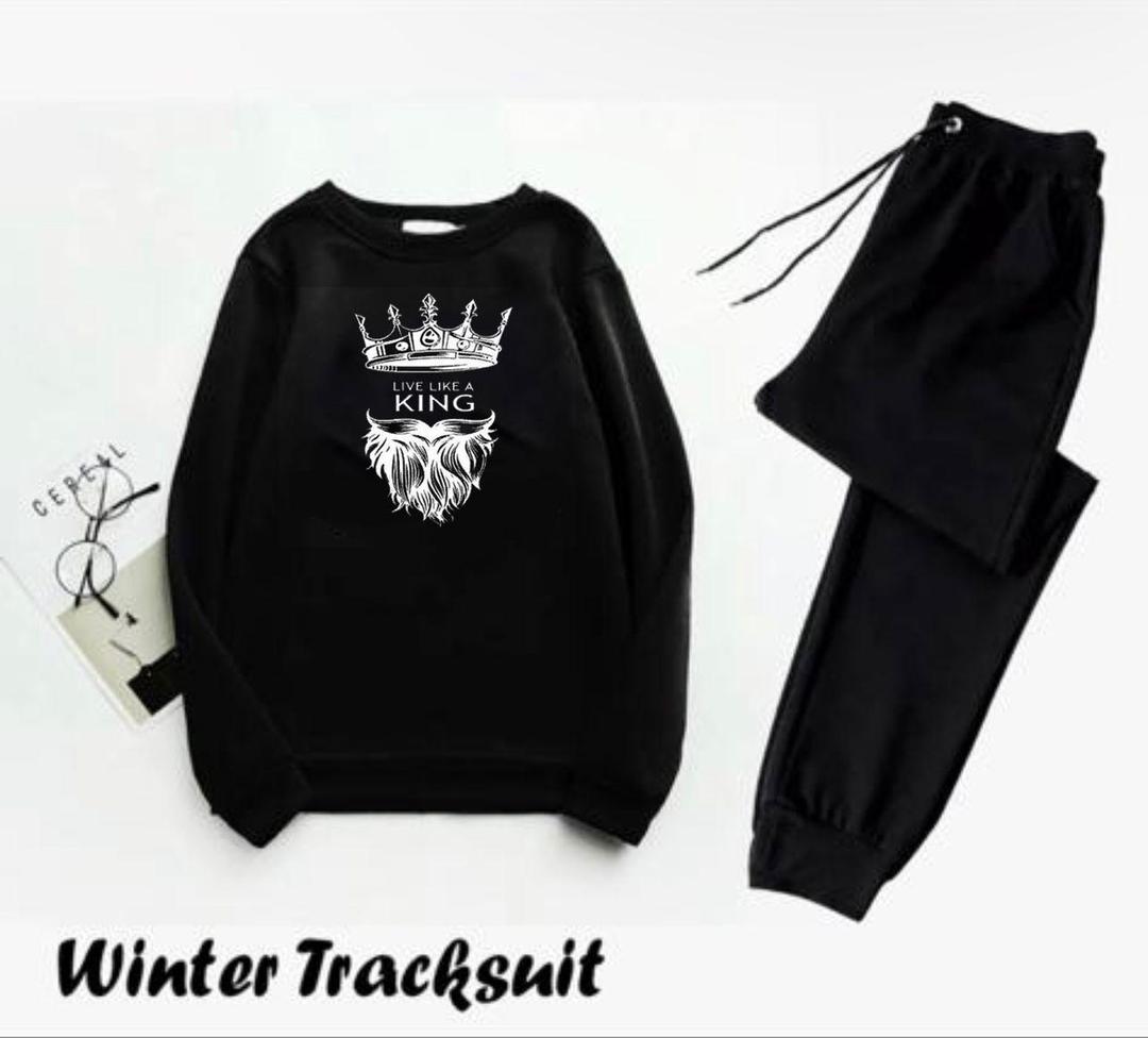 Black Printed Track Suit for Men Medium to XL