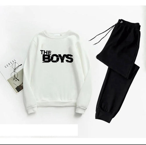 Men Printed Polyester Track Suit Black White The Boys