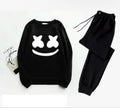 Men Printed Polyester Track Suit Black 2Pcs
