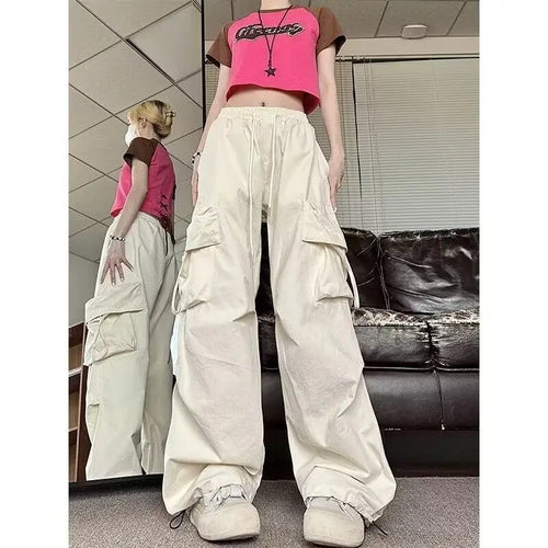 Women Apricot High-Waisted Loose Wide-Leg Jeans Autumn