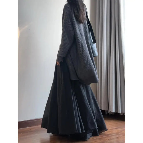 Black Slim Fit Long Skirt for Women