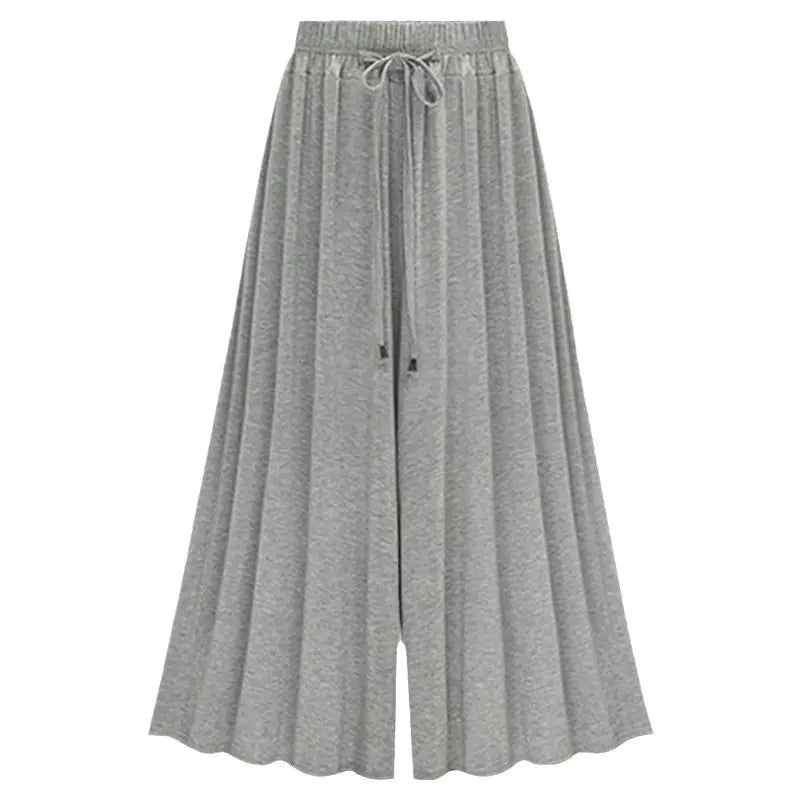 Women Summer Wide Leg Pants Plus Size Black Grey Navy Loose Fit