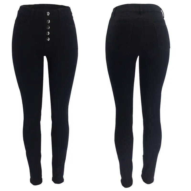 Women High Waist Slim Fit Grey Jeans New