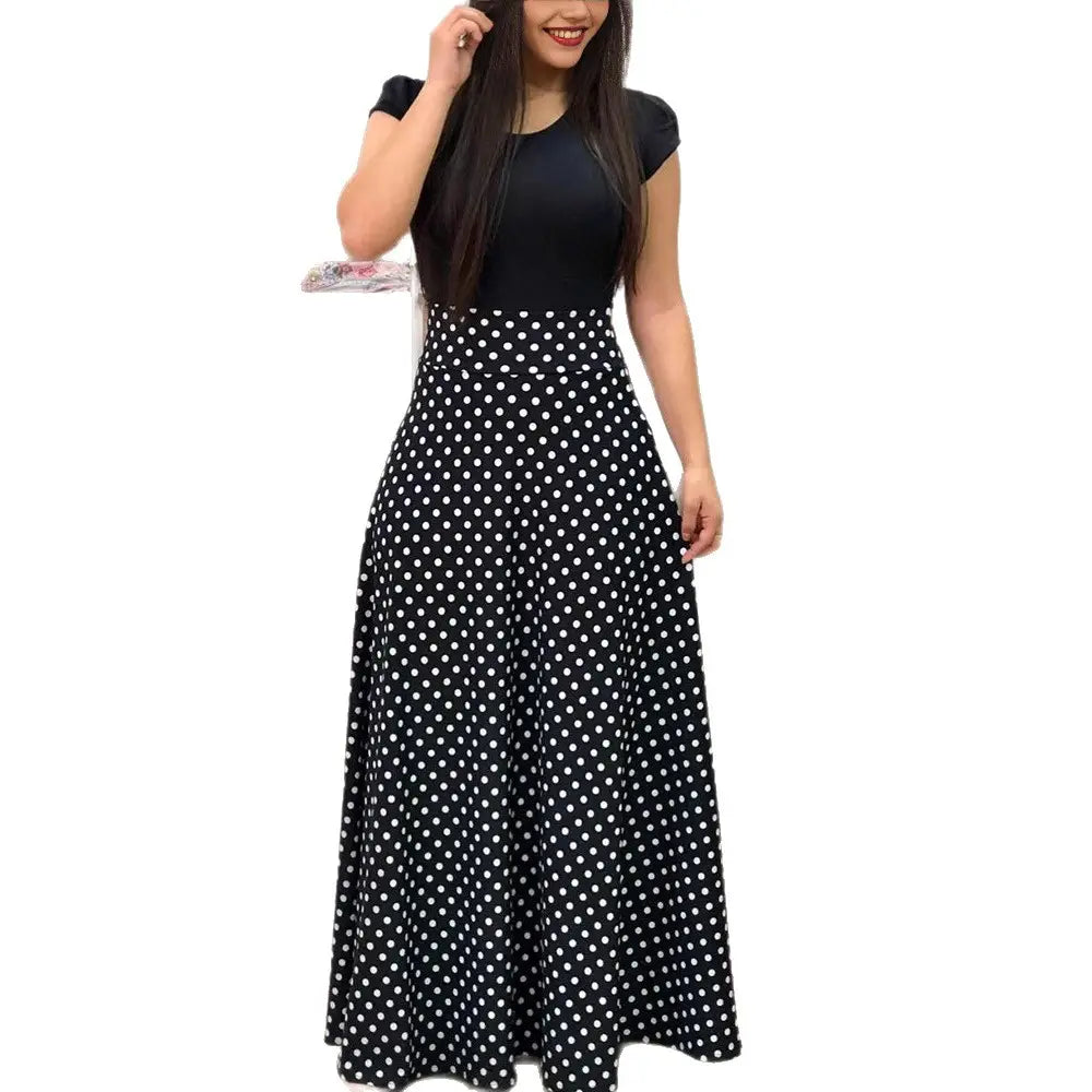 Floral High-Waist Dress Red White Premium Quality