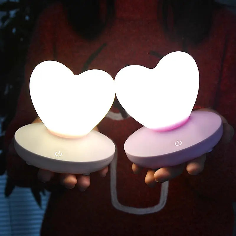 USB Rechargeable Heart Night Light Pink