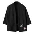 Men Black Embroidered Hanfu Jacket Large Size
