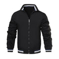 Men Black Casual Zipper Jacket Winter Stylish
