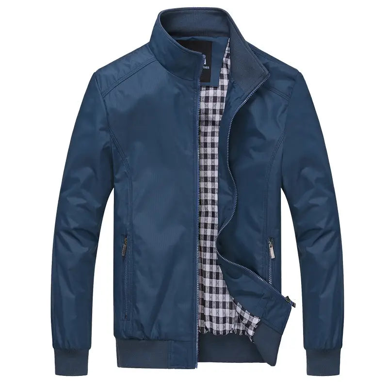Men's Blue Loose Fit Autumn Jacket Plus Size