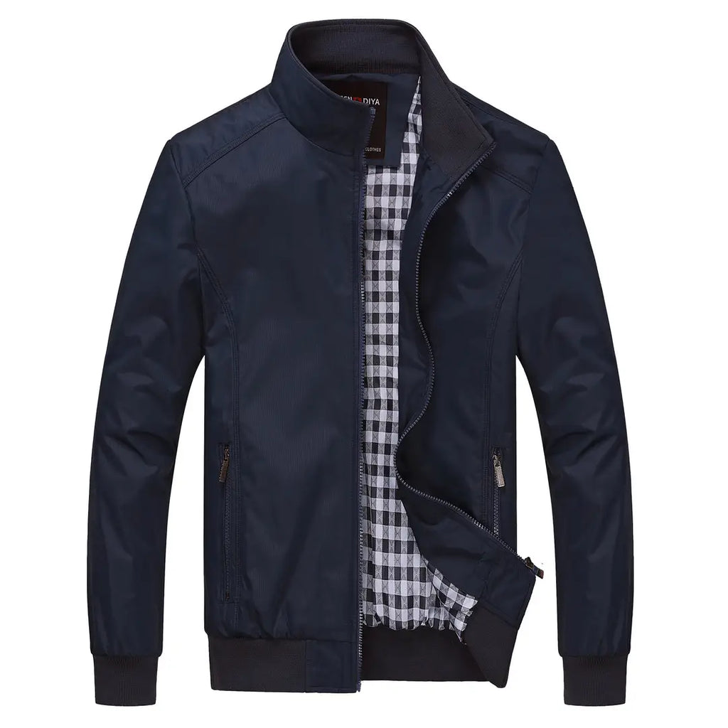 Men's Blue Loose Fit Autumn Jacket Plus Size
