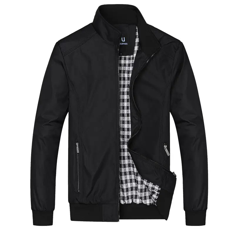 Men's Blue Loose Fit Autumn Jacket Plus Size