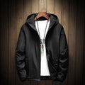 Men Plus Size Black Cotton Padded Hoodie Jacket
