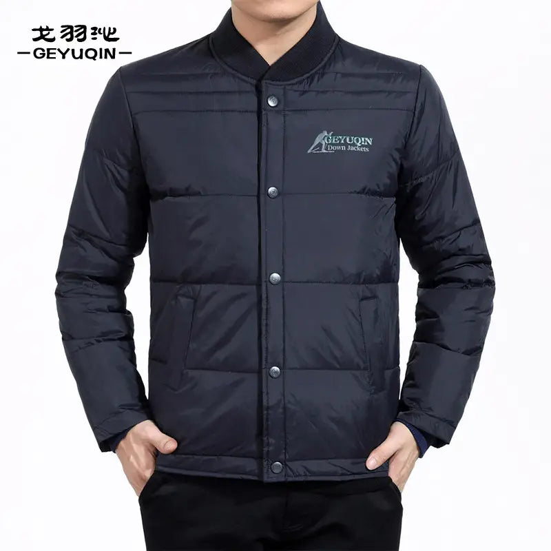 Men Navy Down Jacket Thickened Autumn Winter Plus Size