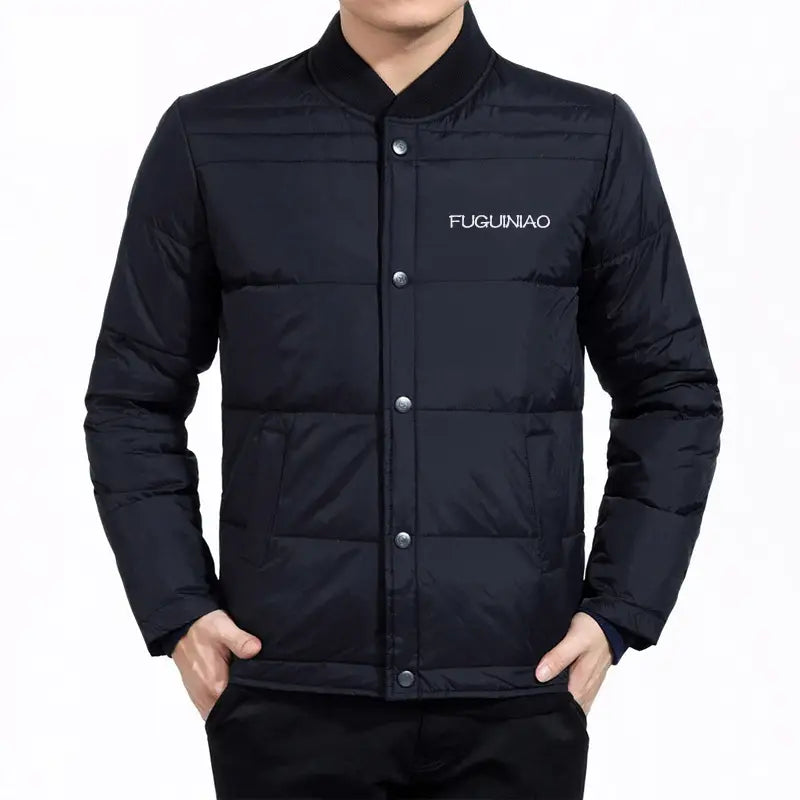 Men Navy Down Jacket Thickened Autumn Winter Plus Size
