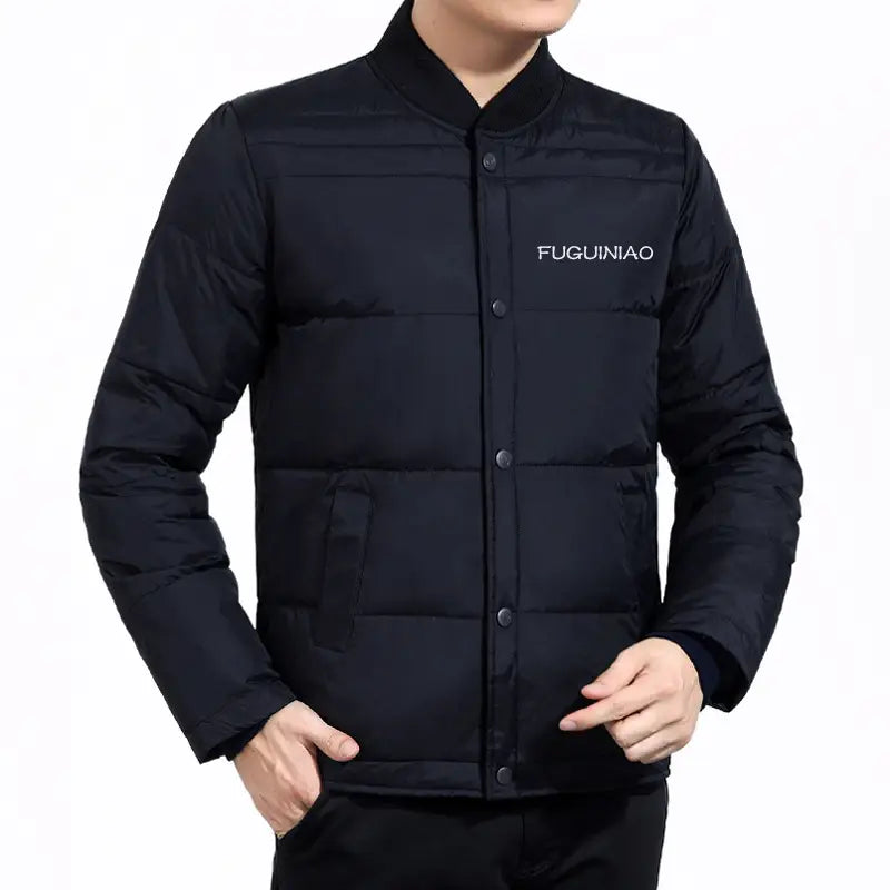 Men Navy Down Jacket Thickened Autumn Winter Plus Size