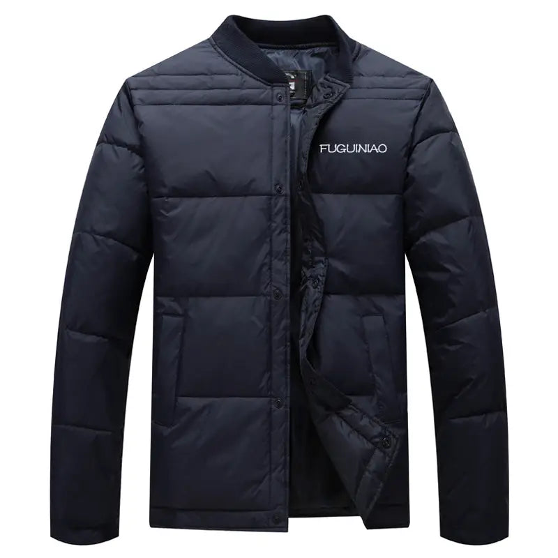 Men Navy Down Jacket Thickened Autumn Winter Plus Size
