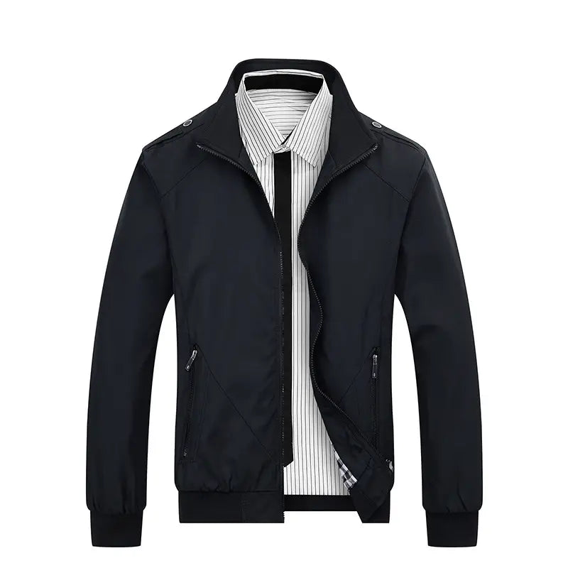Men's Black Slim Fit Casual Jacket Autumn Winter