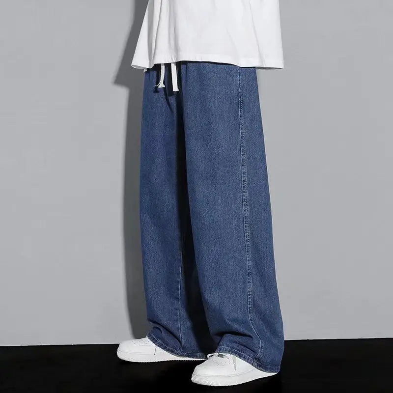 Men Dark Gray Fleece Lined Loose Pants Winter