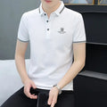 Men White Cotton Polo Shirt Short Sleeve Summer Stylish