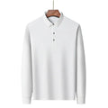 Men's White Polo Shirt Long Sleeve Plus Size