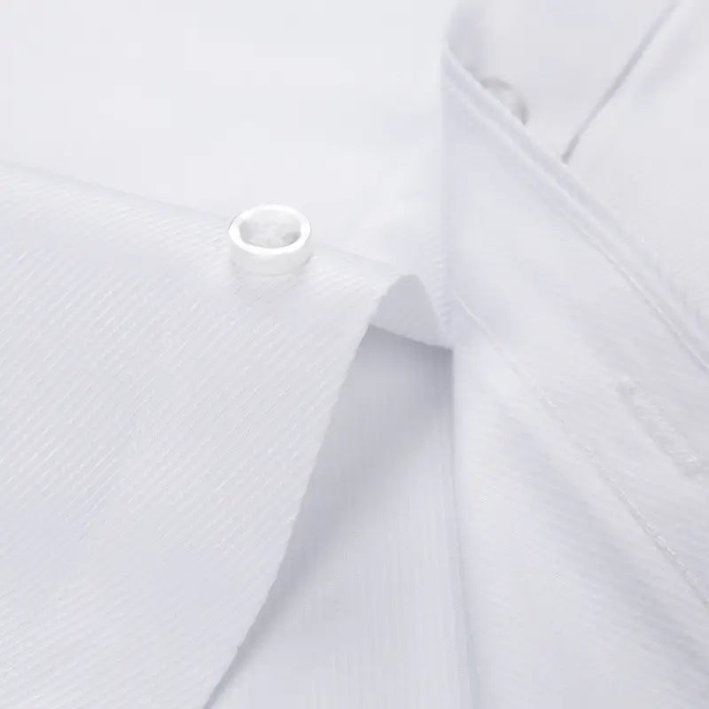 Men Slim Fit White Cotton Business Shirt