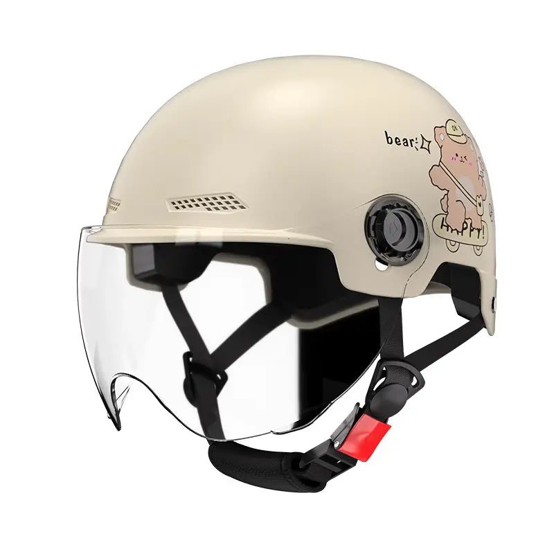 Men Women Bear Design Transparent Helmet 3C Certified