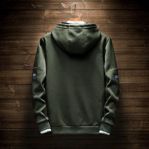 Men Hoodie Olive Green Premium Cotton Blend Street Style