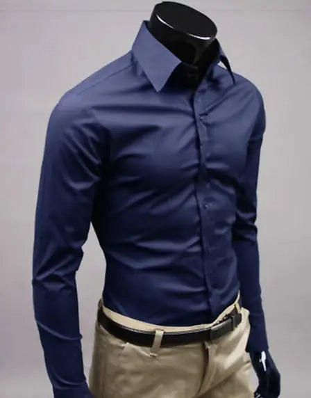 Men's Candy Color Long Sleeve Shirt 17 Colors