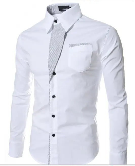 Men Slim Fit Long Sleeve Casual Shirt Plus Size Multi Color