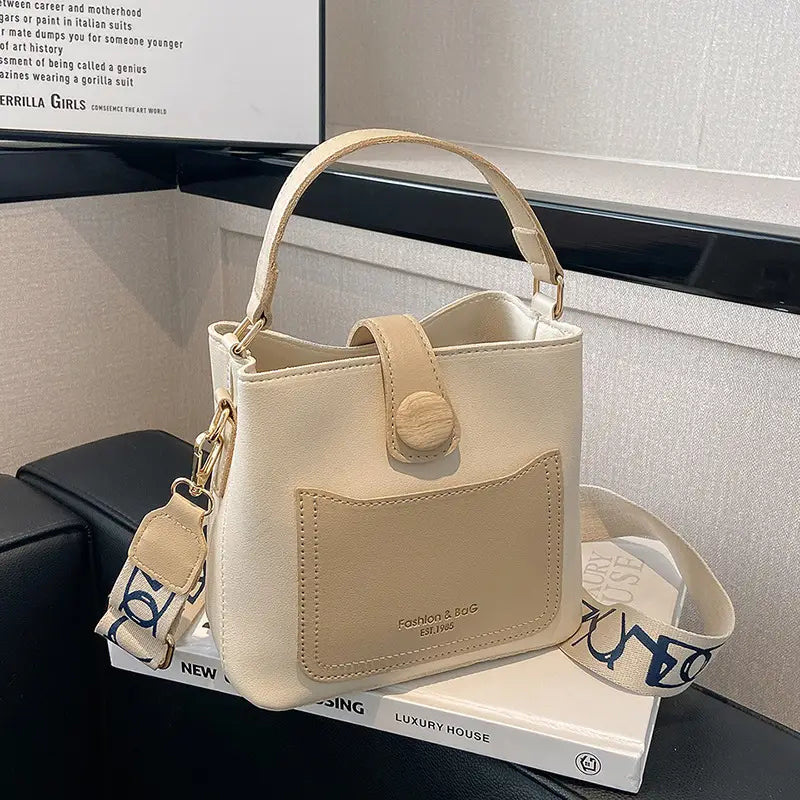 Off-white Khaki Crossbody Bag for Women with Removable Strap