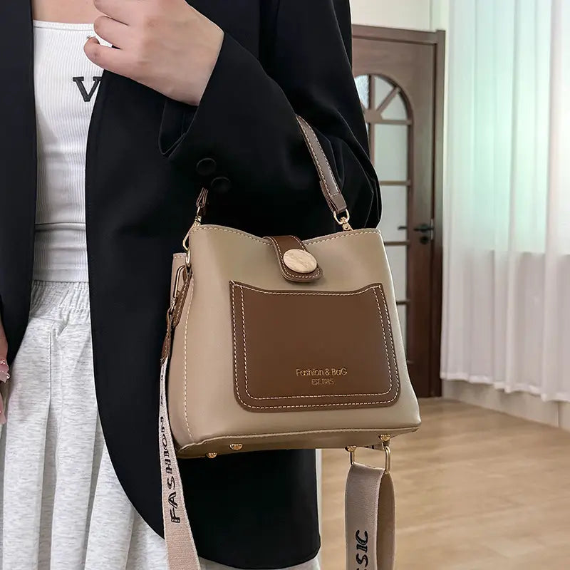 Off-white Khaki Crossbody Bag for Women with Removable Strap
