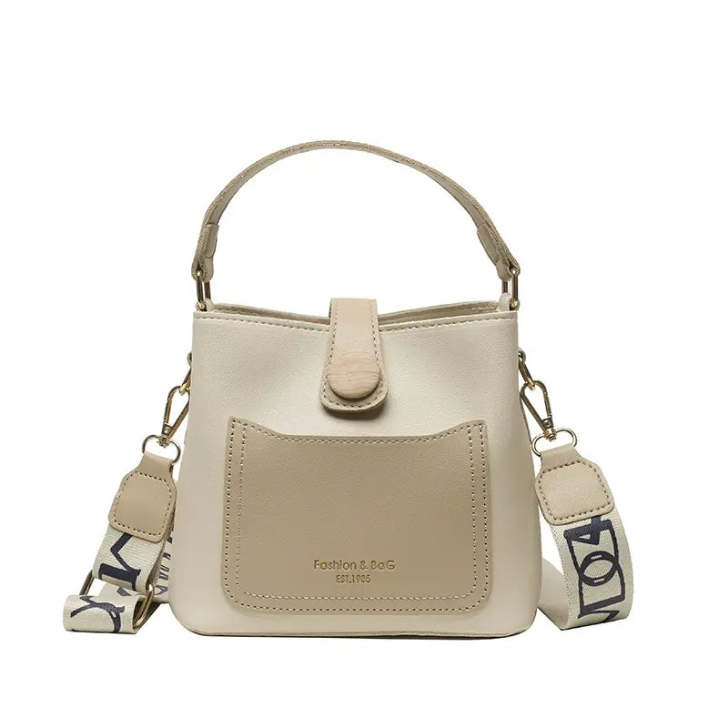 Off-white Khaki Crossbody Bag for Women with Removable Strap